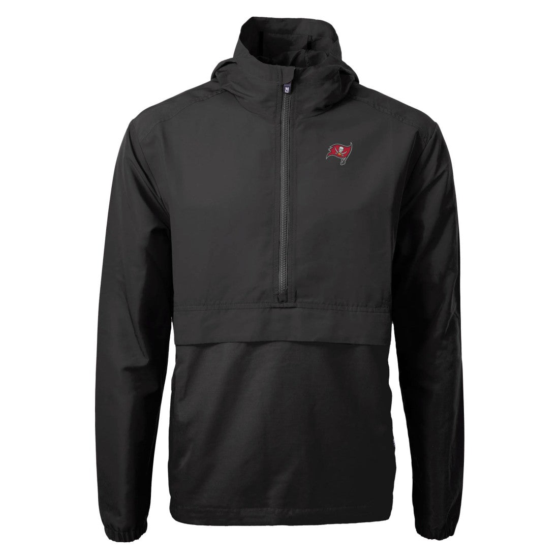 Tampa Bay Buccaneers Cutter & Buck Charter Eco Recycled Anorak Half-Zip Jacket Black