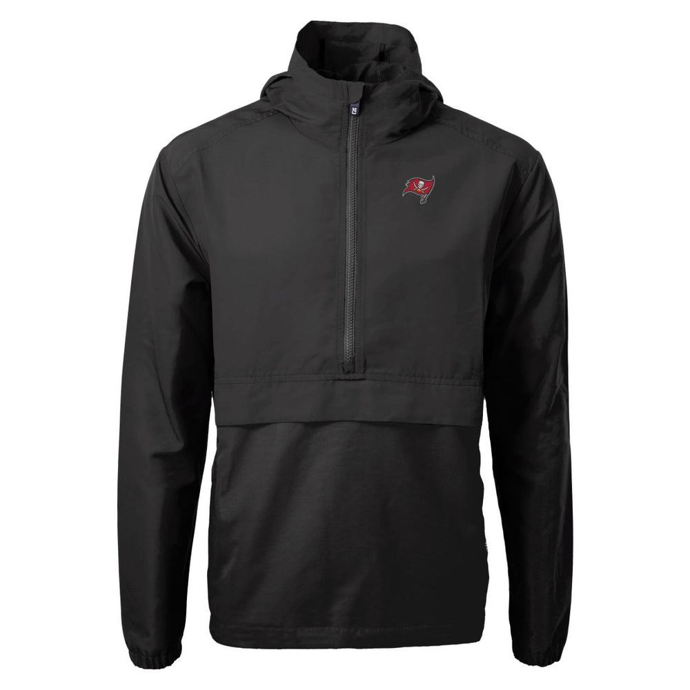 Tampa Bay Buccaneers Cutter & Buck Charter Eco Recycled Anorak Half-Zip Jacket Black