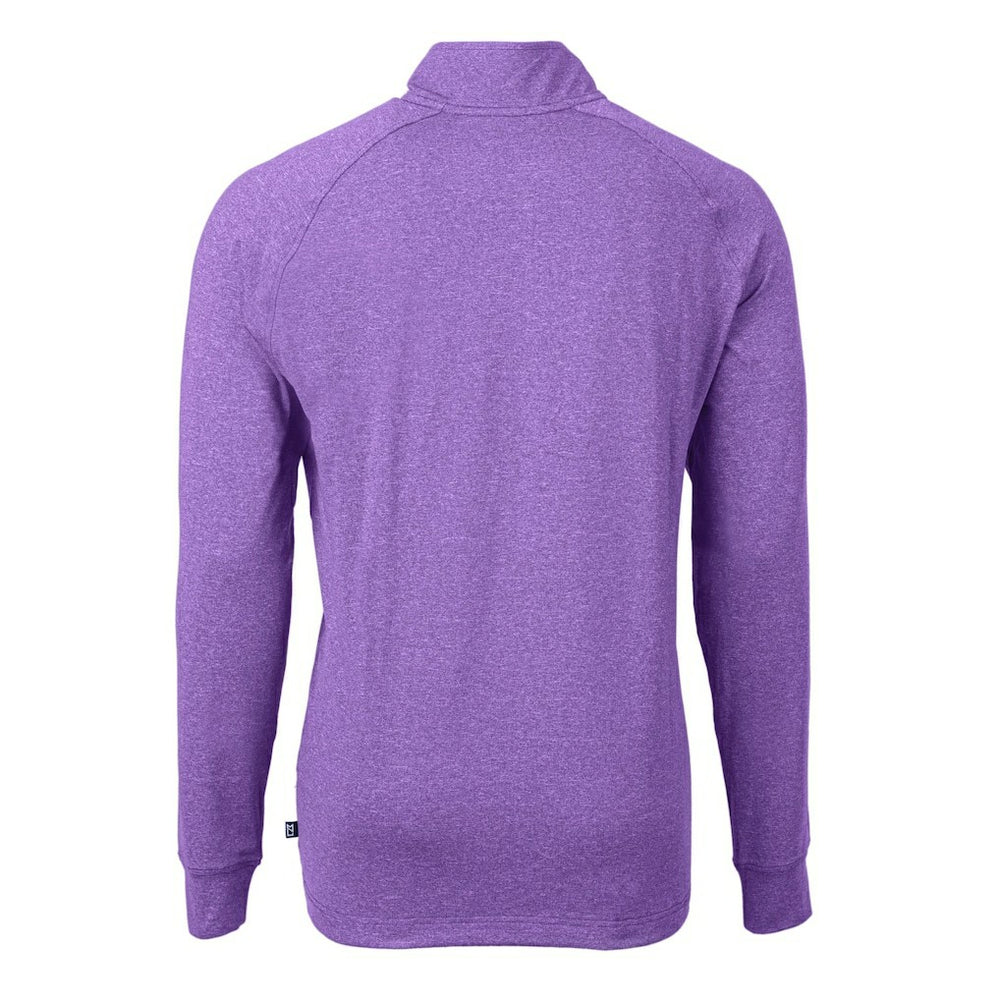 Minnesota Vikings Cutter & Buck Adapt Eco Knit Quarter-Zip Pullover Top Heather Purple