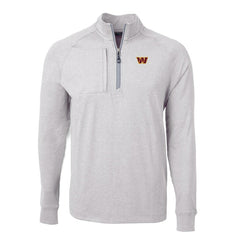 Washington Commanders Cutter & Buck Adapt Eco Knit Quarter-Zip Pullover Top Heather Gray
