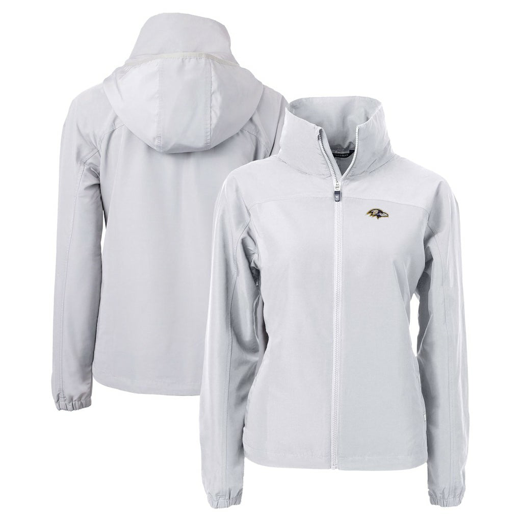 Baltimore Ravens Cutter & Buck Women's Charter Eco Recycled Full-Zip Jacket Gray