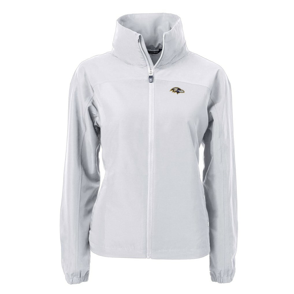 Baltimore Ravens Cutter & Buck Women's Charter Eco Recycled Full-Zip Jacket Gray