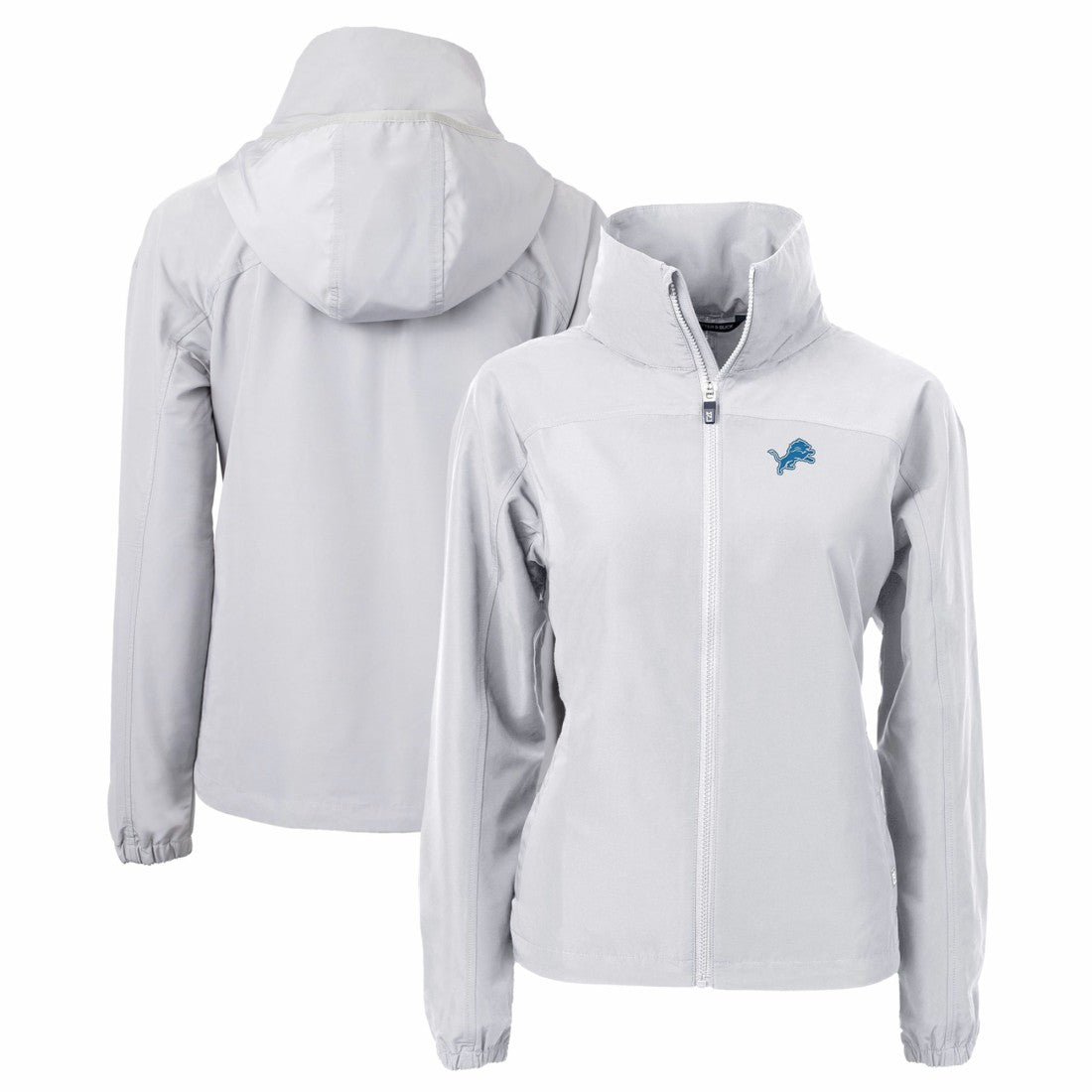 Detroit Lions Cutter & Buck Women's Charter Eco Recycled Full-Zip Jacket Gray