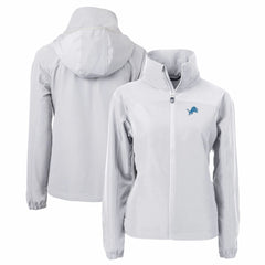 Detroit Lions Cutter & Buck Women's Charter Eco Recycled Full-Zip Jacket Gray
