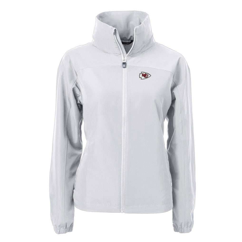 Kansas City Chiefs Cutter & Buck Women's Charter Eco Recycled Full-Zip Jacket Gray
