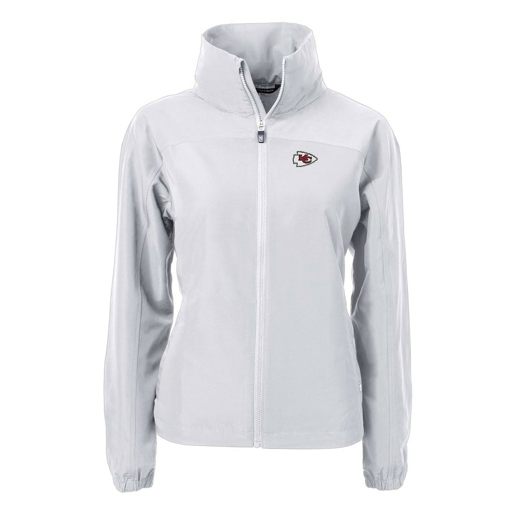 Kansas City Chiefs Cutter & Buck Women's Charter Eco Recycled Full-Zip Jacket Gray