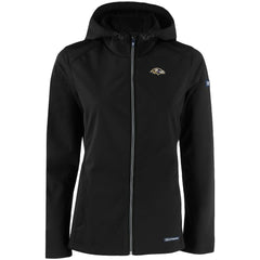 Baltimore Ravens Cutter & Buck Women's Evoke Eco Softshell Recycled Full-Zip Hooded Jacket Black