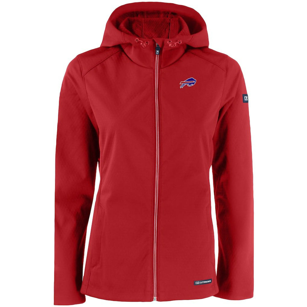 Buffalo Bills Cutter & Buck Women's Evoke Eco Softshell Recycled Full-Zip Hooded Jacket Red