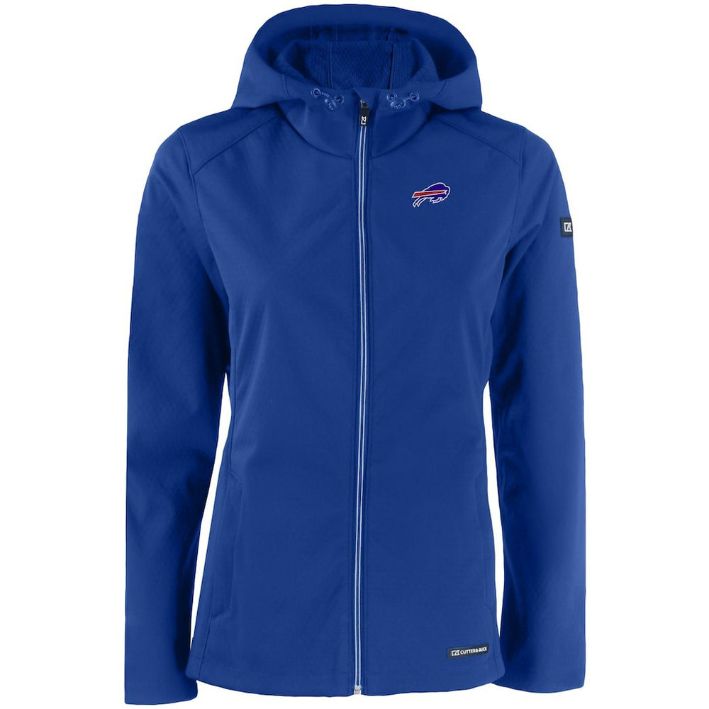 Buffalo Bills Cutter & Buck Women's Evoke Eco Softshell Recycled Full-Zip Hooded Jacket Royal