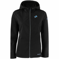Detroit Lions Cutter & Buck Women's Evoke Eco Softshell Recycled Full-Zip Hooded Jacket Black