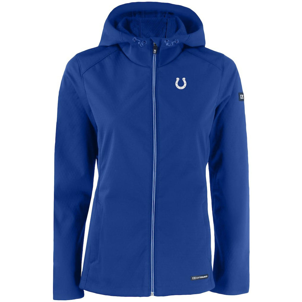 Indianapolis Colts Cutter & Buck Women's Evoke Eco Softshell Recycled Full-Zip Hooded Jacket Royal