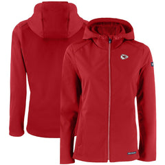 Kansas City Chiefs Cutter & Buck Women's Evoke Eco Softshell Recycled Full-Zip Hooded Jacket Red