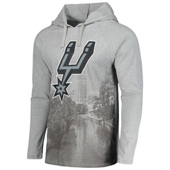 San Antonio Spurs Stadium Essentials Atrium Raglan Long Sleeve Hoodie T-Shirt Heather Gray