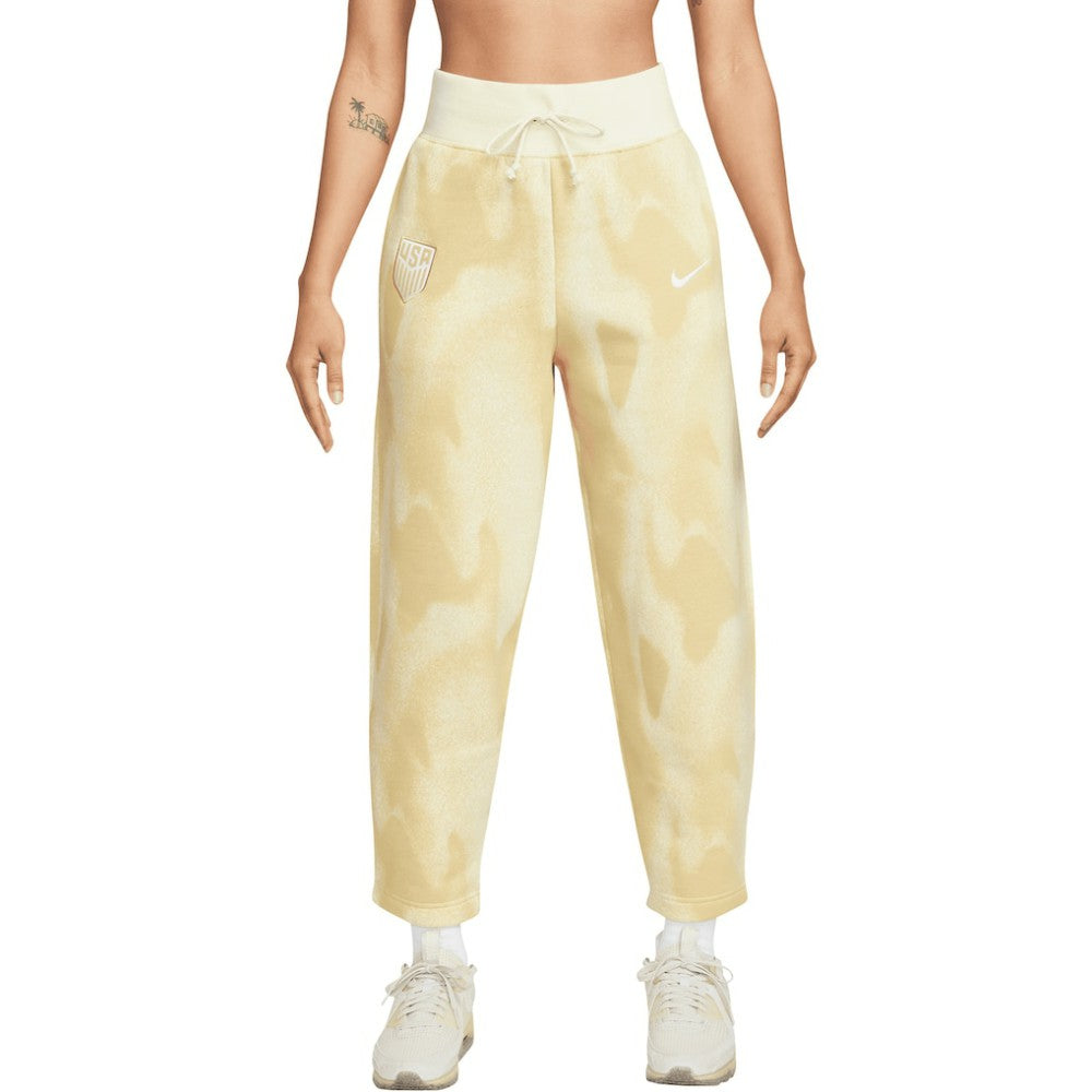 USMNT Women's Phoenix Fleece High-Waisted Curve Pants Cream - Nike