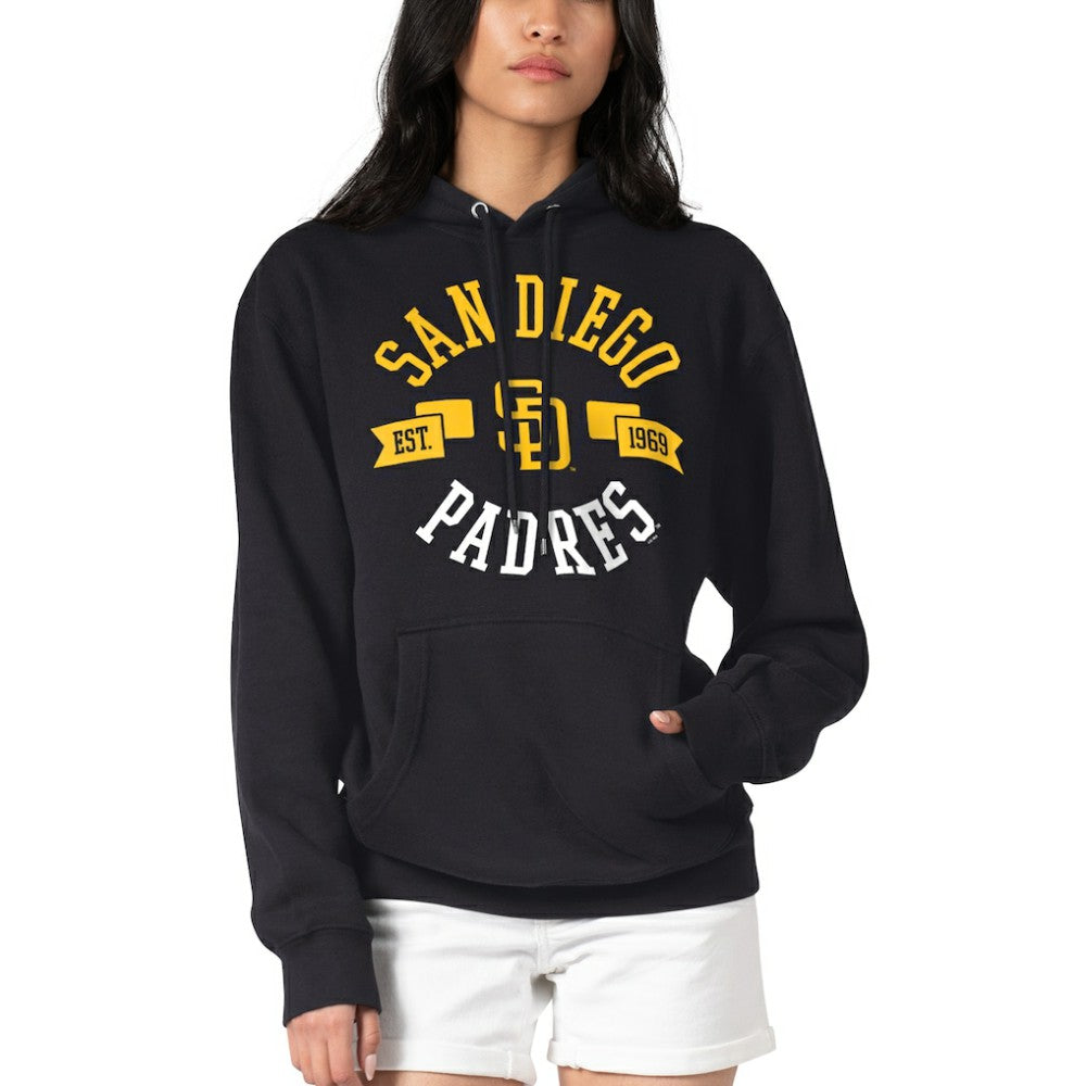 San Diego Padres G-III 4Her by Carl Banks Women's City Graphic Pullover Hoodie - Black - MLB Lifestyle