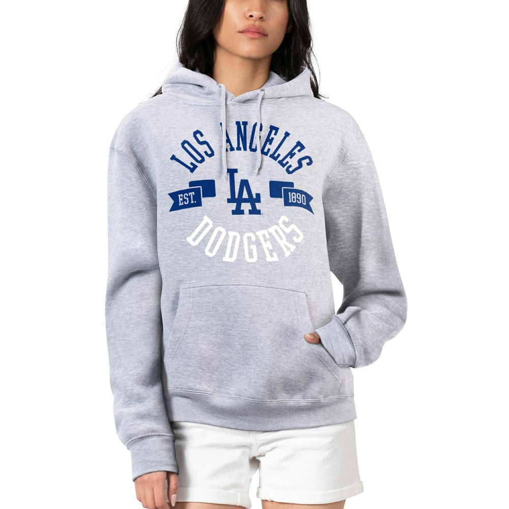 Los Angeles Dodgers G-III 4Her by Carl Banks Women's City Graphic Pullover Hoodie - Heather Gray - MLB on Sale