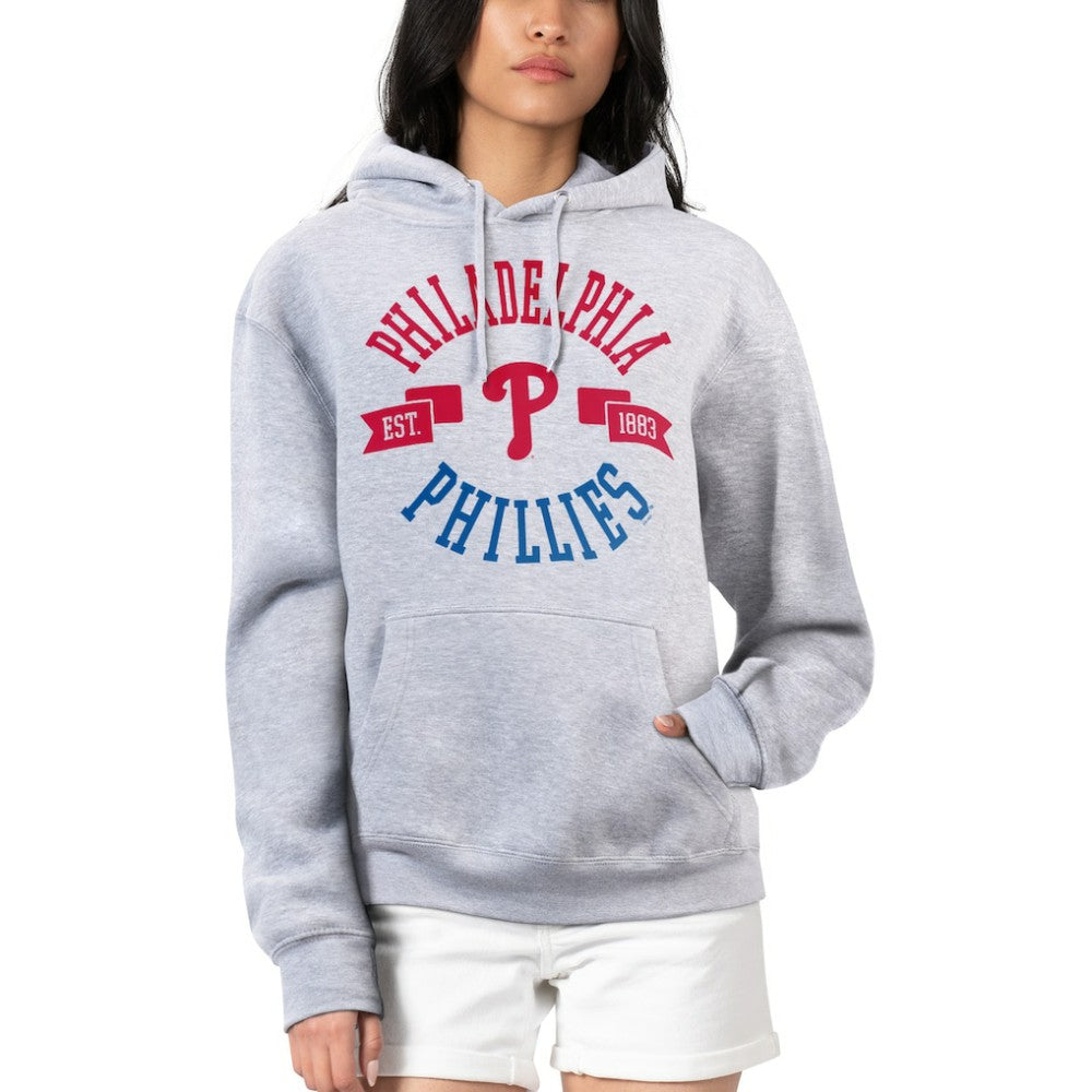 Philadelphia Phillies G-III 4Her by Carl Banks Women's City Graphic Pullover Hoodie - Heather Gray - MLB Lifestyle