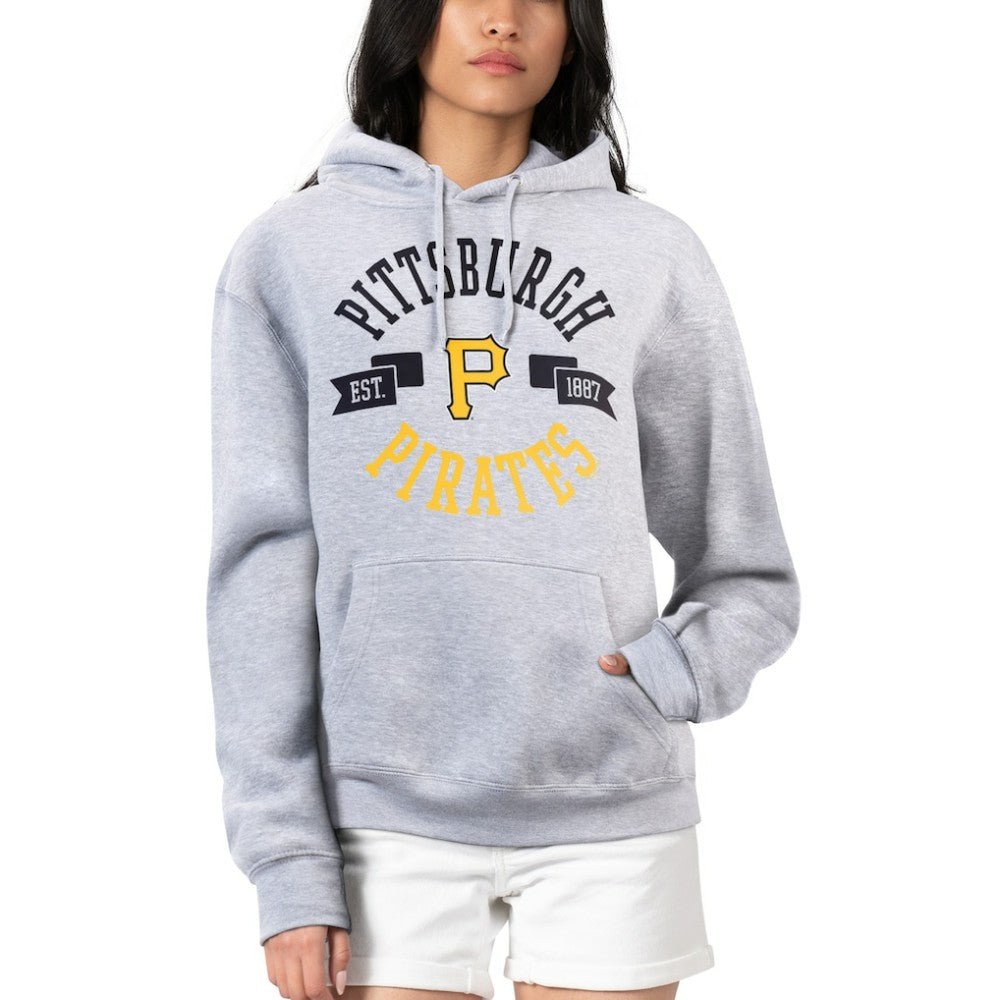 Pittsburgh Pirates G-III 4Her by Carl Banks Women's City Graphic Pullover Hoodie - Heather Gray - MLB Discount
