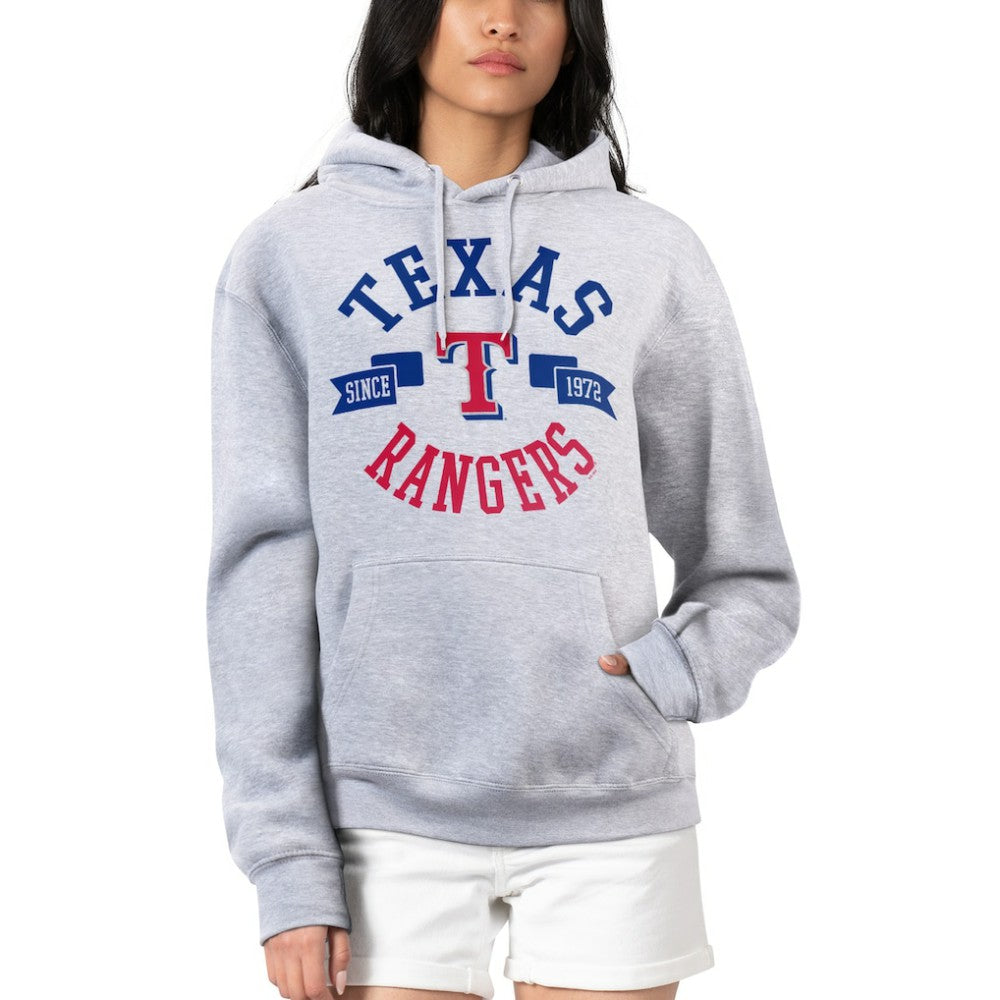 Texas Rangers G-III 4Her by Carl Banks Women's City Graphic Pullover Hoodie - Heather Gray - MLB on Sale