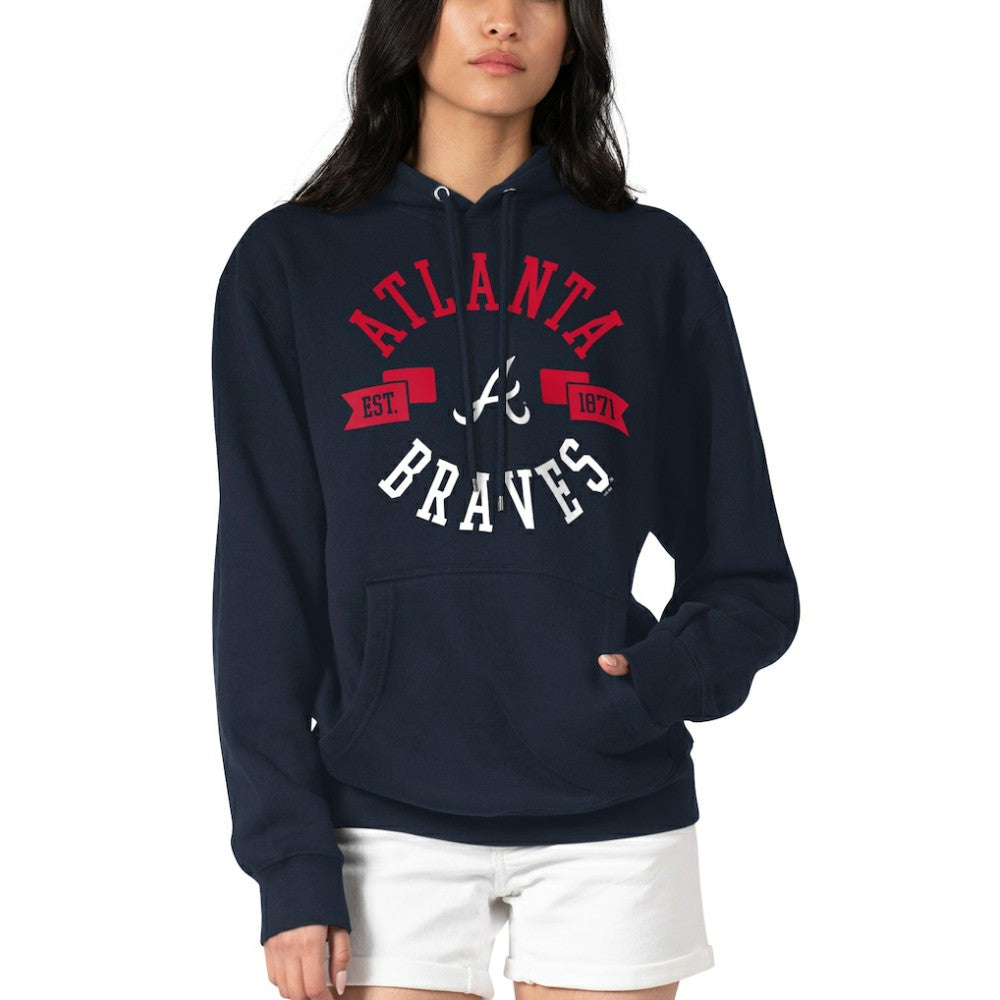 Atlanta Braves G-III 4Her by Carl Banks Women's City Graphic Pullover Hoodie - Navy - MLB Online
