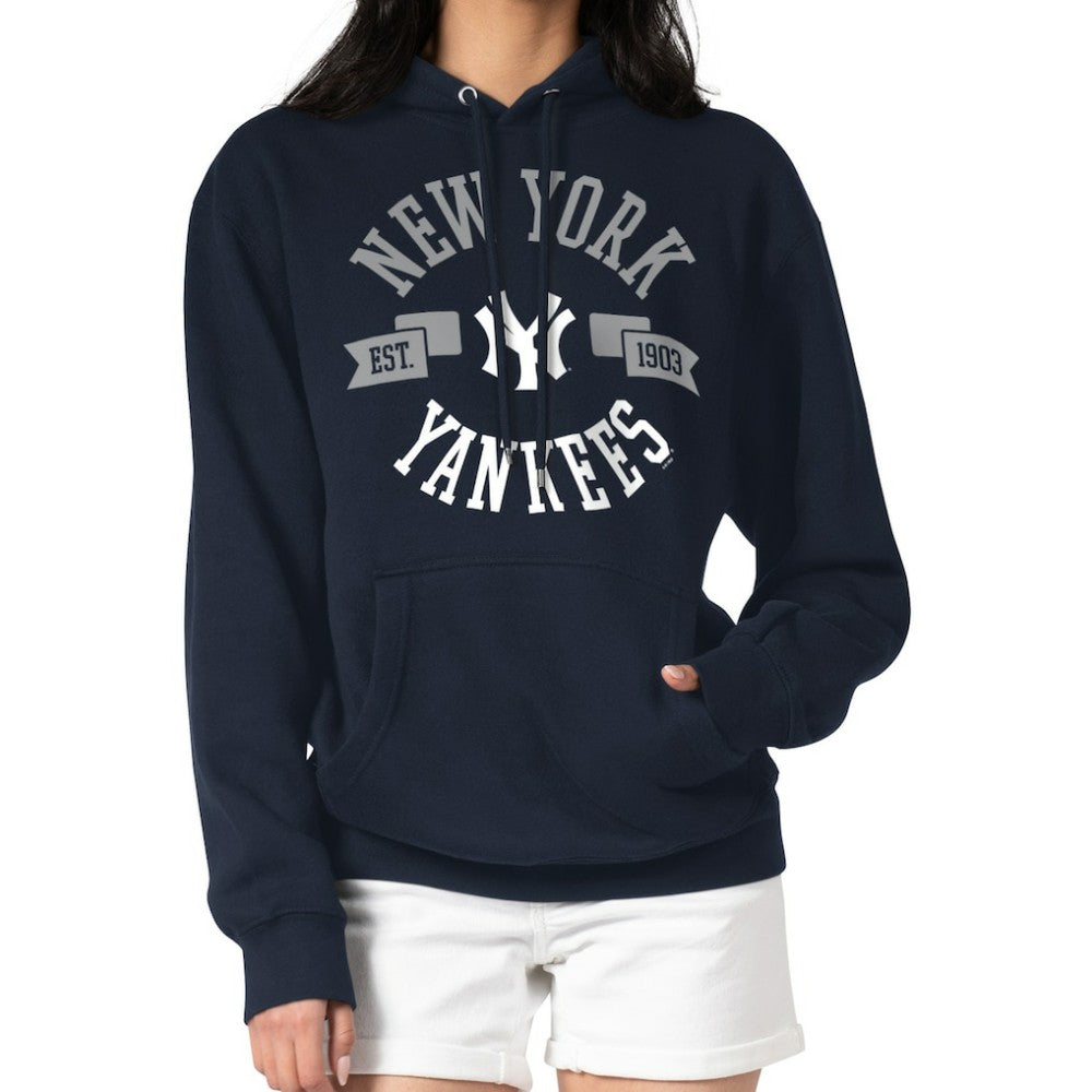 New York Yankees G-III 4Her by Carl Banks Women's City Graphic Pullover Hoodie - Navy - MLB Lifestyle