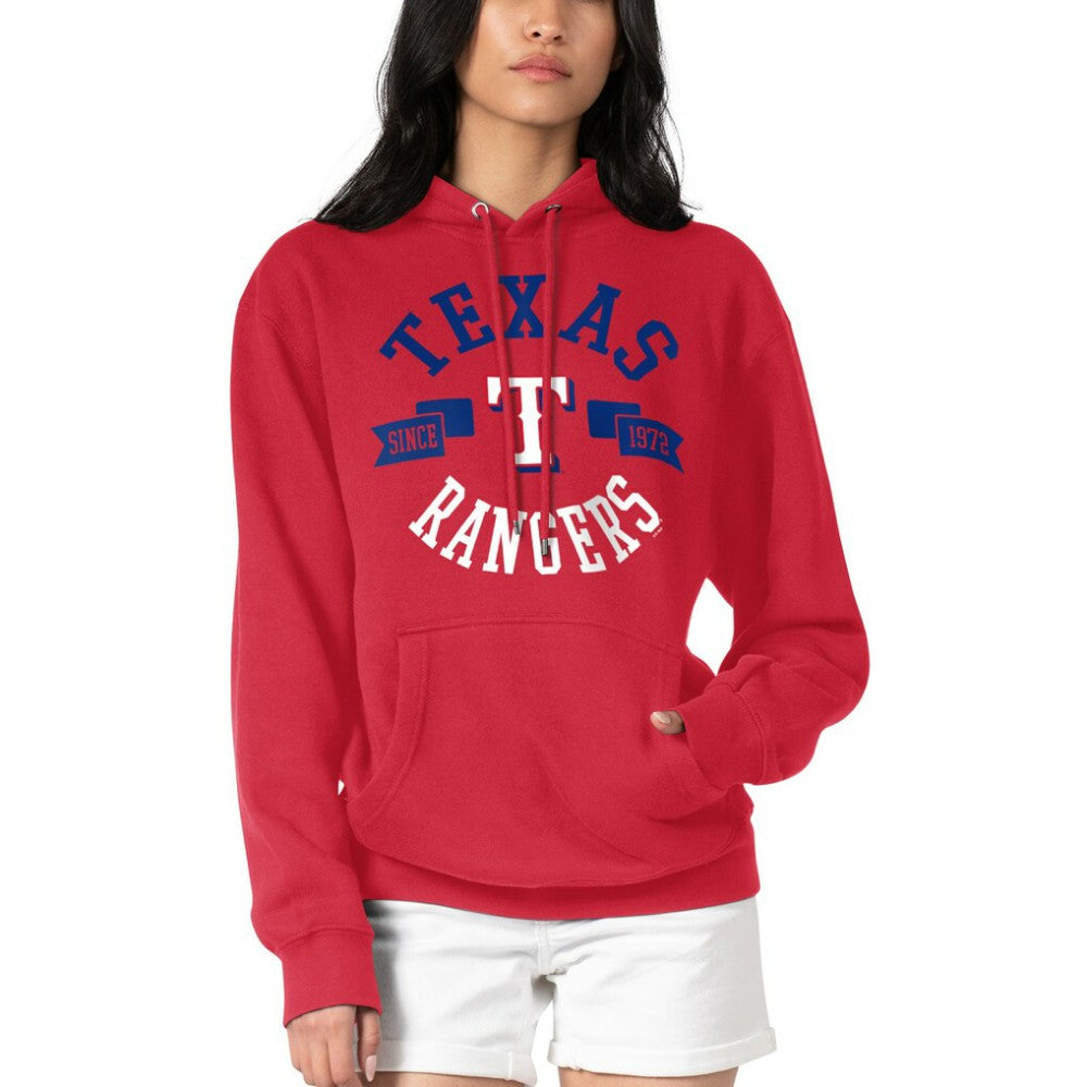 Texas Rangers G-III 4Her by Carl Banks Women's City Graphic Pullover Hoodie - Red - MLB on Sale