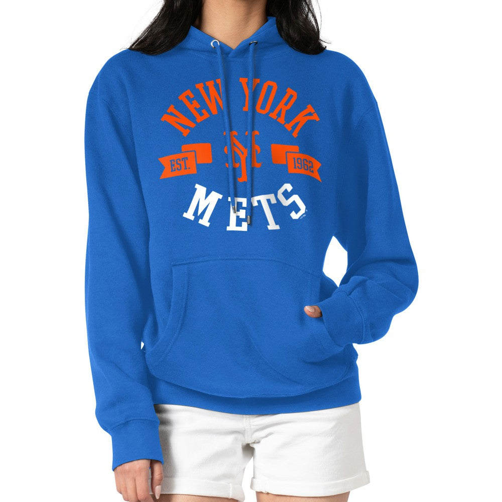 New York Mets G-III 4Her by Carl Banks Women's City Graphic Pullover Hoodie - Royal - MLB Lifestyle