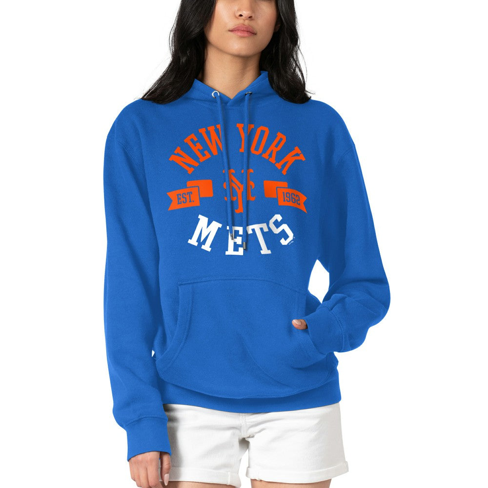 New York Mets G-III 4Her by Carl Banks Women's City Graphic Pullover Hoodie - Royal - MLB Lifestyle