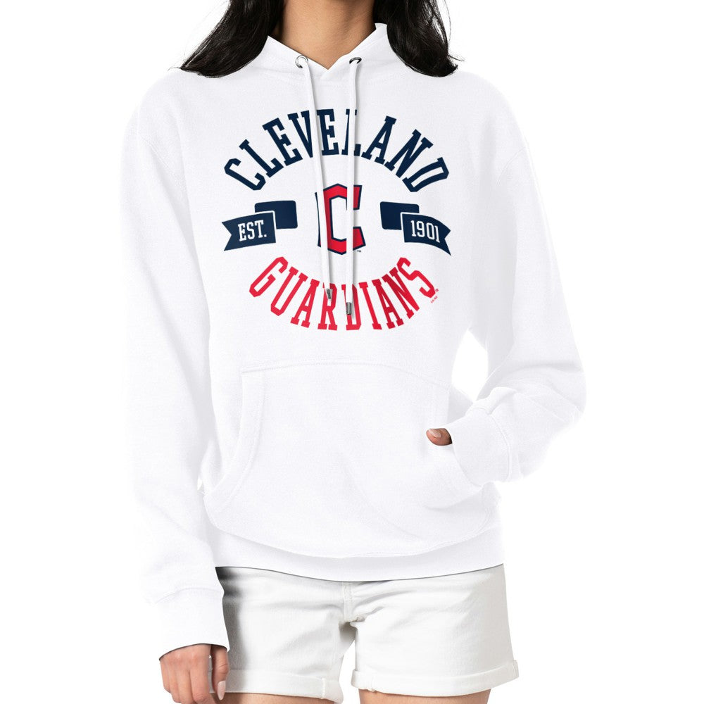 Cleveland Guardians G-III 4Her by Carl Banks Women's City Graphic Pullover Hoodie - White - MLB Sale