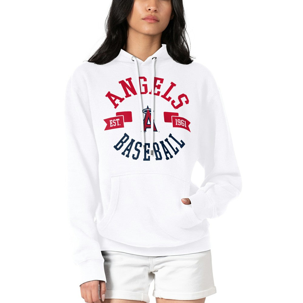 Los Angeles Angels G-III 4Her by Carl Banks Women's City Graphic Pullover Hoodie - White - MLB on Sale