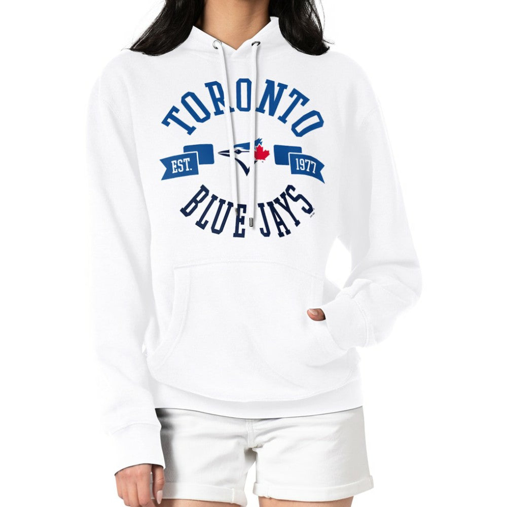 Toronto Blue Jays G-III 4Her by Carl Banks Women's City Graphic Pullover Hoodie - White - MLB Sale