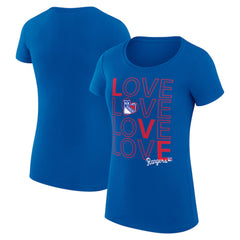New York Rangers G-III 4Her by Carl Banks Women's Super-Slim Fit Lightweight Hockey Love T-Shirt - Royal - NHL 200617445