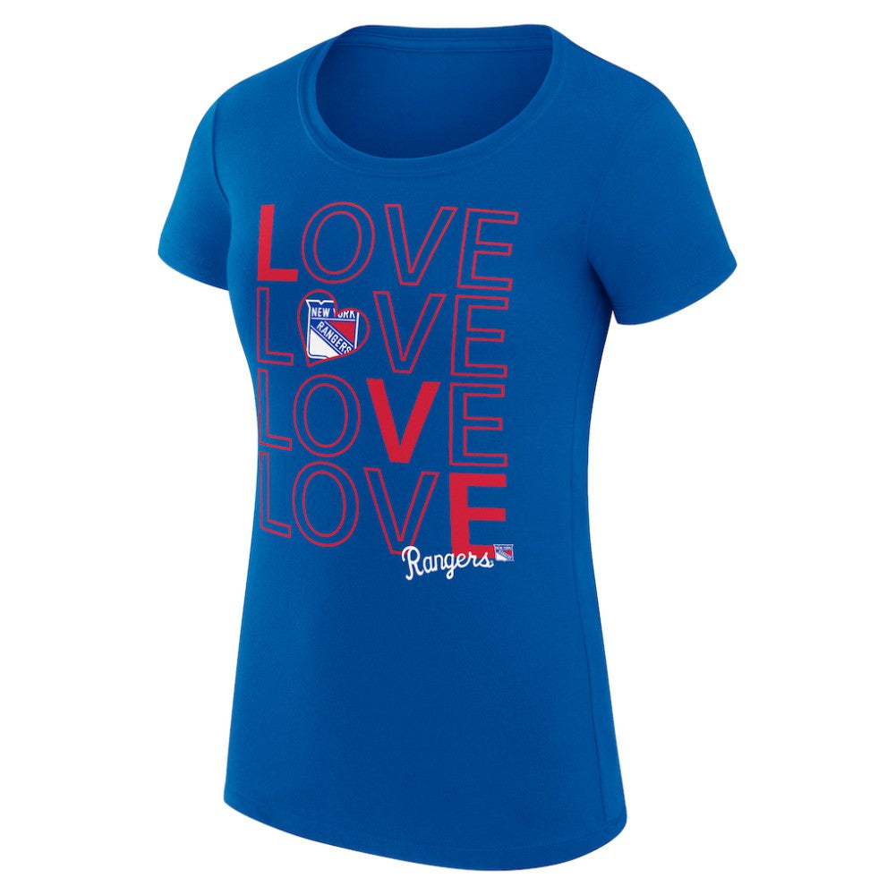 New York Rangers G-III 4Her by Carl Banks Women's Super-Slim Fit Lightweight Hockey Love T-Shirt - Royal - NHL 200617445
