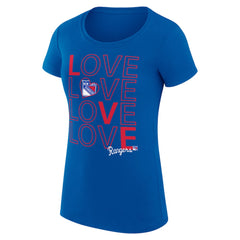 New York Rangers G-III 4Her by Carl Banks Women's Super-Slim Fit Lightweight Hockey Love T-Shirt - Royal - NHL 200617445