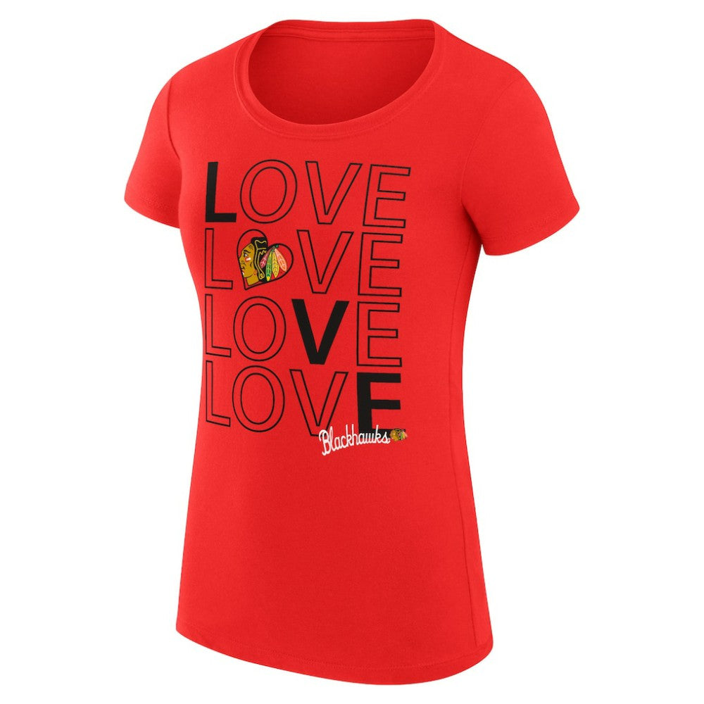 Chicago Blackhawks G-III 4Her by Carl Banks Women's Super-Slim Fit Lightweight Hockey Love T-Shirt - Red - NHL 200617449