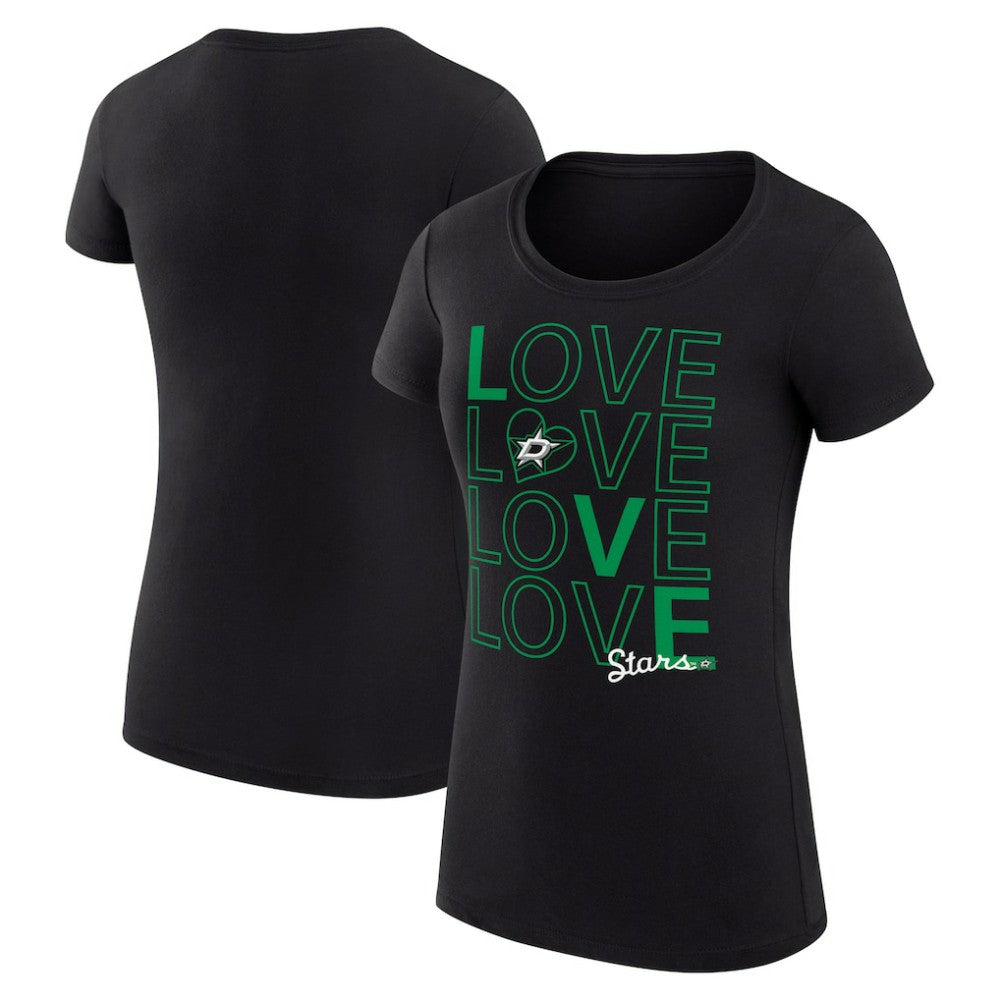 Dallas Stars G-III 4Her by Carl Banks Women's Super-Slim Fit Lightweight Hockey Love T-Shirt - Black - NHL 200617472