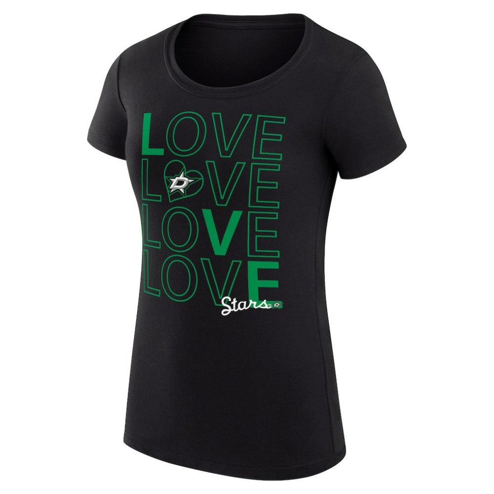 Dallas Stars G-III 4Her by Carl Banks Women's Super-Slim Fit Lightweight Hockey Love T-Shirt - Black - NHL 200617472