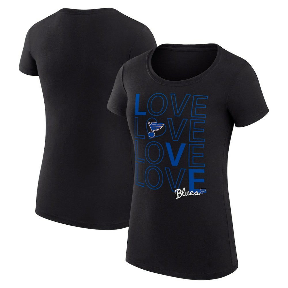 St. Louis Blues G-III 4Her by Carl Banks Women's Super-Slim Fit Lightweight Hockey Love T-Shirt - Black - NHL 200617483