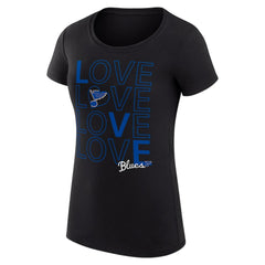 St. Louis Blues G-III 4Her by Carl Banks Women's Super-Slim Fit Lightweight Hockey Love T-Shirt - Black - NHL 200617483