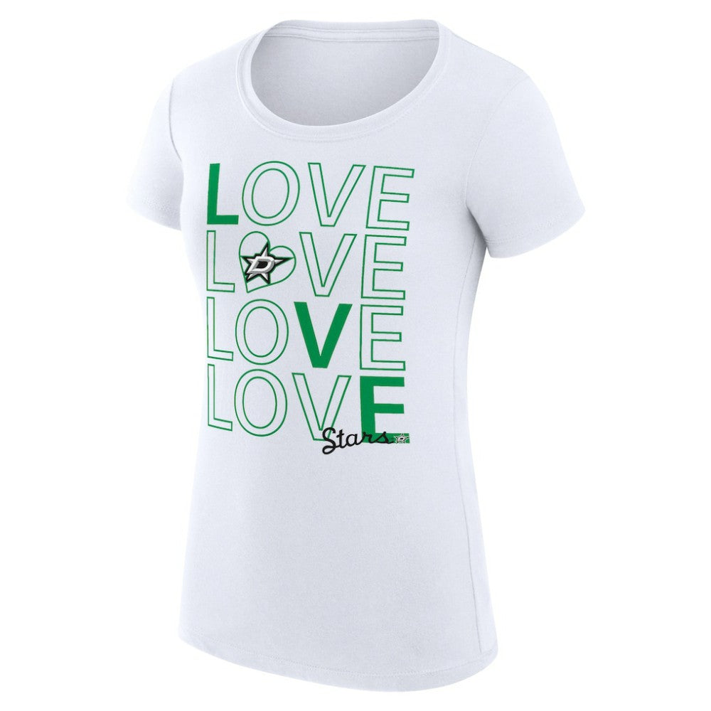 Dallas Stars G-III 4Her by Carl Banks Women's Super-Slim Fit Lightweight Hockey Love T-Shirt - White - NHL 200617495