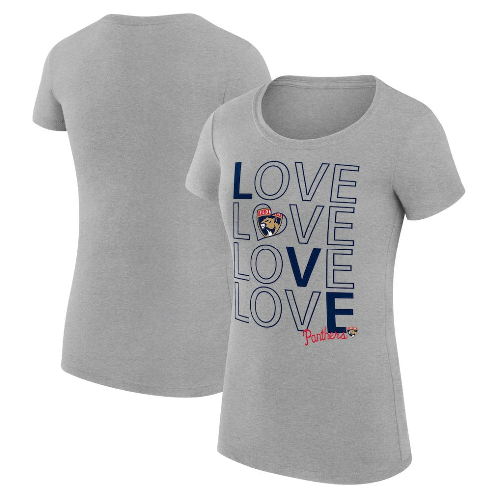 Florida Panthers G-III 4Her by Carl Banks Women's Super-Slim Fit Lightweight Hockey Love T-Shirt - Heather Gray - NHL 200617510