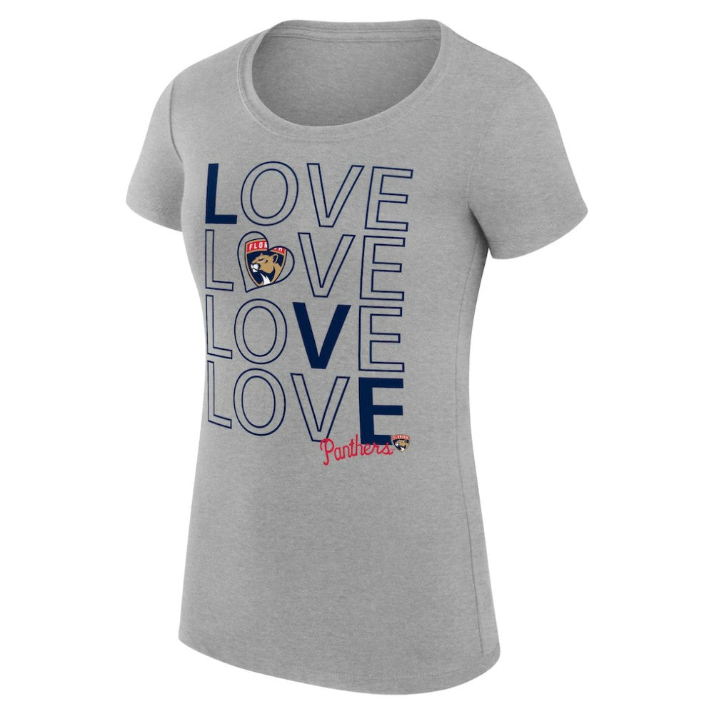 Florida Panthers G-III 4Her by Carl Banks Women's Super-Slim Fit Lightweight Hockey Love T-Shirt - Heather Gray - NHL 200617510