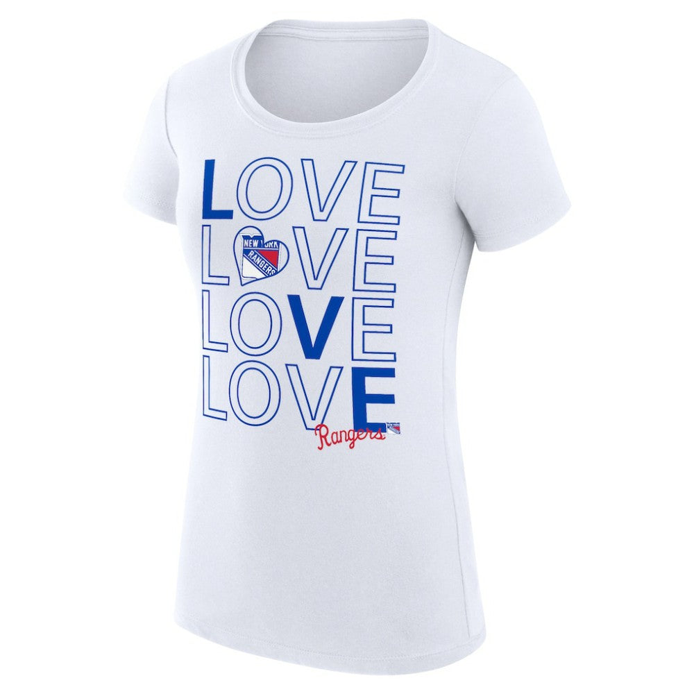 New York Rangers G-III 4Her by Carl Banks Women's Super-Slim Fit Lightweight Hockey Love T-Shirt - White - NHL 200617517