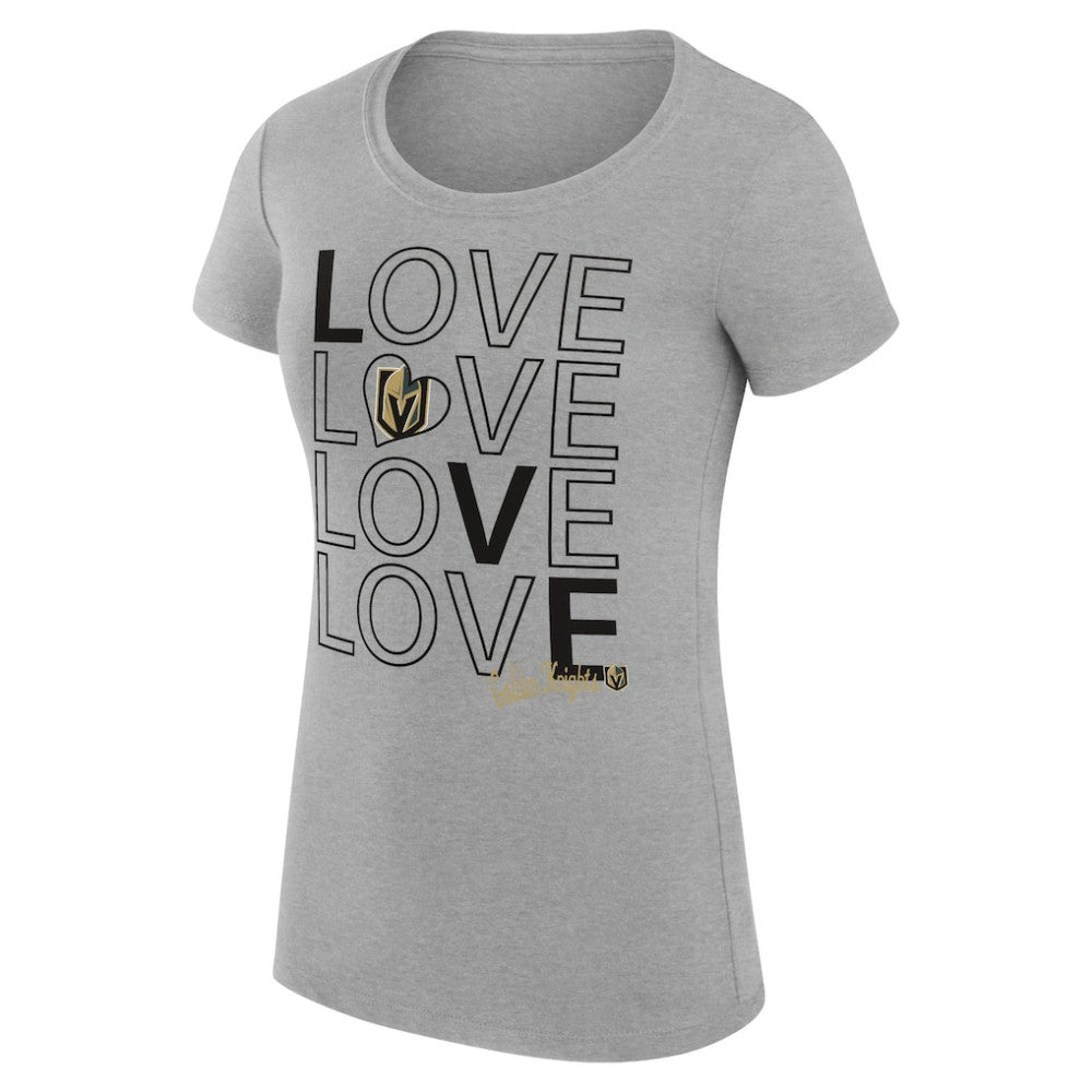 Vegas Golden Knights G-III 4Her by Carl Banks Women's Super-Slim Fit Lightweight Hockey Love T-Shirt - Heather Gray - NHL 200617545