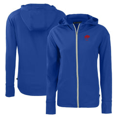 Buffalo Bills Cutter & Buck Women's Throwback Daybreak Eco Recycled Half-Zip Hoodie Royal