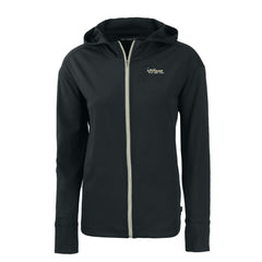 New York Jets Cutter & Buck Women's Throwback Daybreak Eco Recycled Half-Zip Hoodie Black