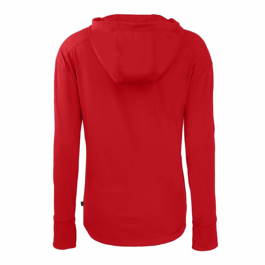 San Francisco 49ers Cutter & Buck Women's Throwback Daybreak Eco Recycled Half-Zip Hoodie Scarlet