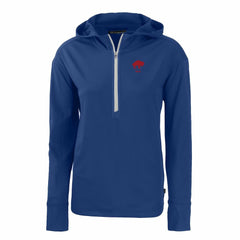 Buffalo Bills Cutter & Buck Women's Throwback Daybreak Eco Recycled Half-Zip Hoodie Royal