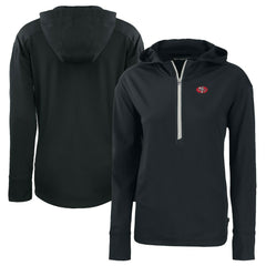 San Francisco 49ers Cutter & Buck Women's Throwback Daybreak Eco Recycled Half-Zip Hoodie Black