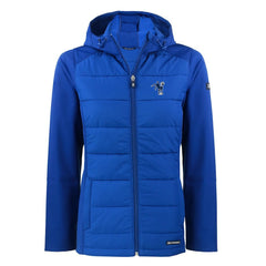 Indianapolis Colts Cutter & Buck Women's Throwback Evoke Hybrid Eco Softshell Recycled Full-Zip Hoodie Jacket Royal